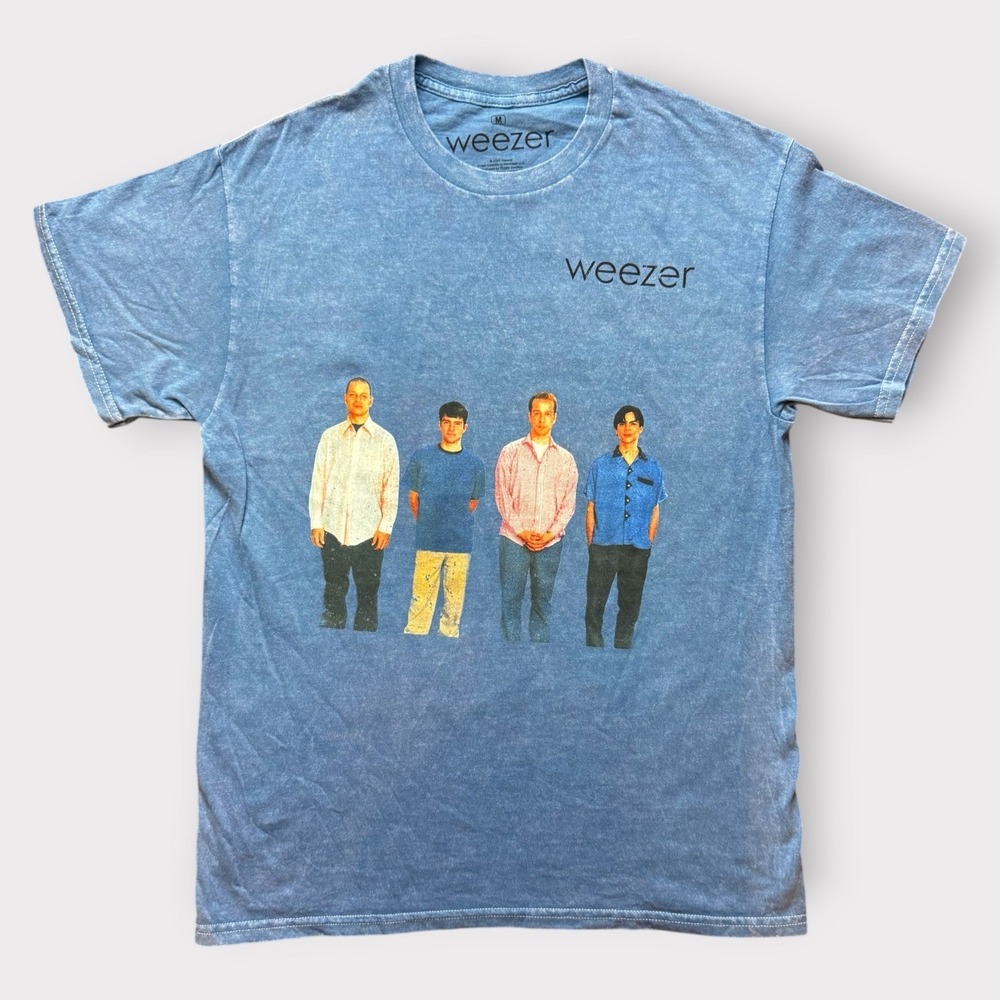 Weezer Blue Album Tour 1994 Graphic T-Shirt Mens Medium Blue Mineral Wash Tee